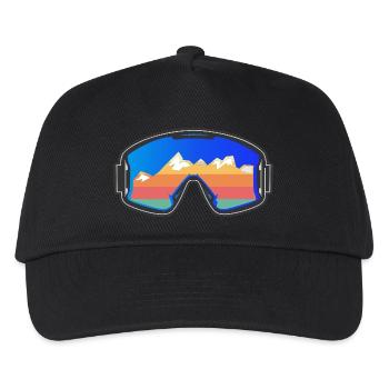 Ski Goggles Skier Vintage Design Dark - Kids’ Baseball Cap - black - Front