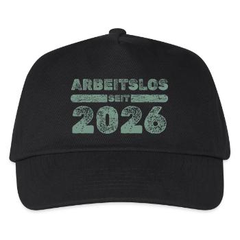 Arbeitslos 2026 - Kinder Basecap - Schwarz - Vorne
