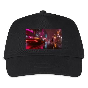 Cyberpunk Stadt1 - Kinder Basecap - Schwarz - Vorne