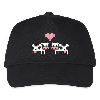 kuh pixel love - Kinder Basecap - Schwarz - Vorne