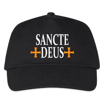 Sancte Deus Kreuz Religiöses Design - Kinder Basecap - Schwarz - Vorne