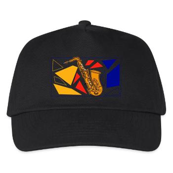 Saxophone en laiton Pop Art - Casquette de baseball Enfant - noir - Devant