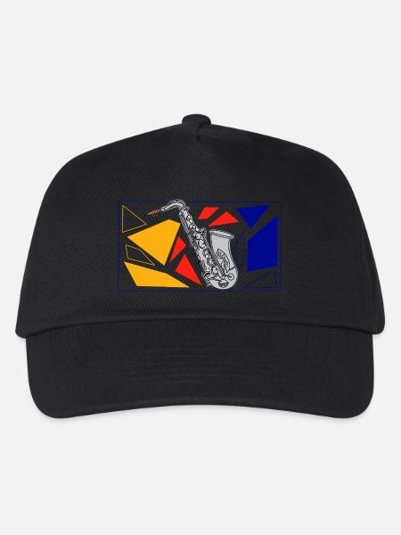 Silber Saxophon Pop Art - Kinder Basecap - Schwarz