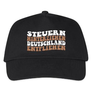 Steuern hinterziehen Deutschland entfliehen - Kinder Basecap - Schwarz - Vorne