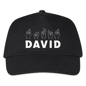 Sign Language David - Kids’ Baseball Cap - black - Front