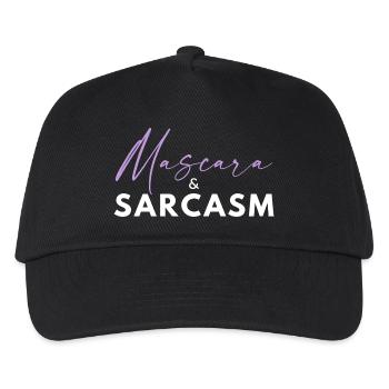 Mascara & Sarkasmus – Hot Girl Energy Lustiges Zitat -W - Kinder Basecap - Schwarz - Vorne