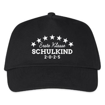 1. Klasse Schulkind 2025 Einschulung Schulbeginn - Kinder Basecap - Schwarz - Vorne