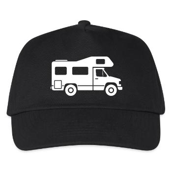 Motorhome Silhouette Camping Family - Kids’ Baseball Cap - black - Front