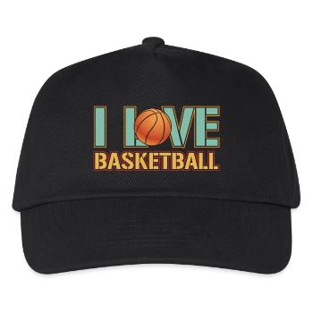 Ich liebe Basketball - Kinder Basecap - Schwarz - Vorne
