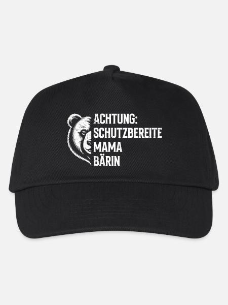 Bald Mama ACHTUNG SCHUTZBEREITE MAMA BÄRIN - Kinder Basecap - Schwarz