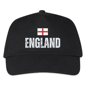 Flagge Englands, englischer Patriot - Kinder Basecap - Schwarz - Vorne