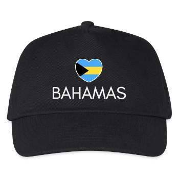 Heart with Bahamas flag, I love Bahamas - Kids’ Baseball Cap - black - Front
