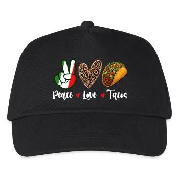 Paix Amour Tacos Fiesta Citation Fun - Casquette de baseball Enfant - noir - Devant