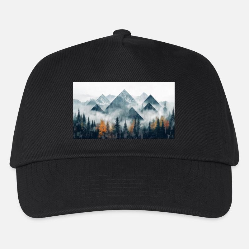 Wald Berge - Kinder Basecap - Schwarz