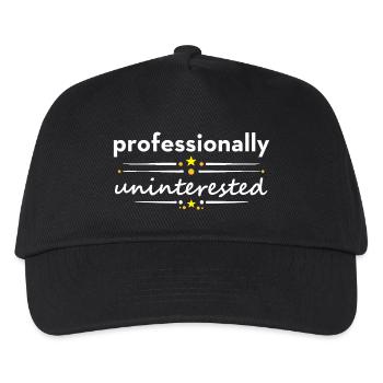 Professionally Uninterested – Sarcasm Irony - Kids’ Baseball Cap - black - Front