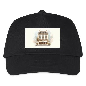 Parisian Café Watercolor façade - Kids’ Baseball Cap - black - Front