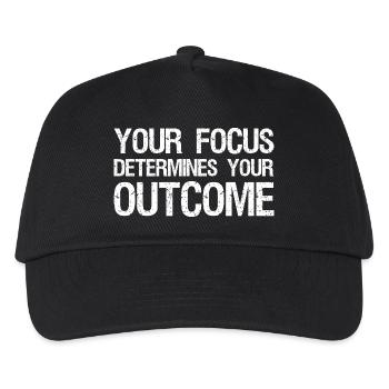 your focus determines your outcome - Kids’ Baseball Cap - black - Front