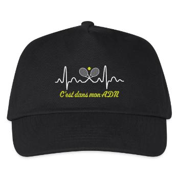 Tennis ist in meiner DNA - Kinder Basecap - Schwarz - Vorne