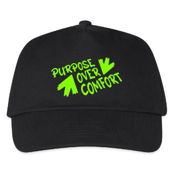 Purpose Over Comfort Motivation Mindset Wachstum - Kinder Basecap - Schwarz - Vorne