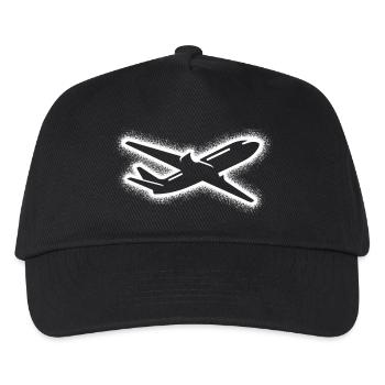 Flugzeug Flieger Herren Jungen Pilot - Kinder Basecap - Schwarz - Vorne