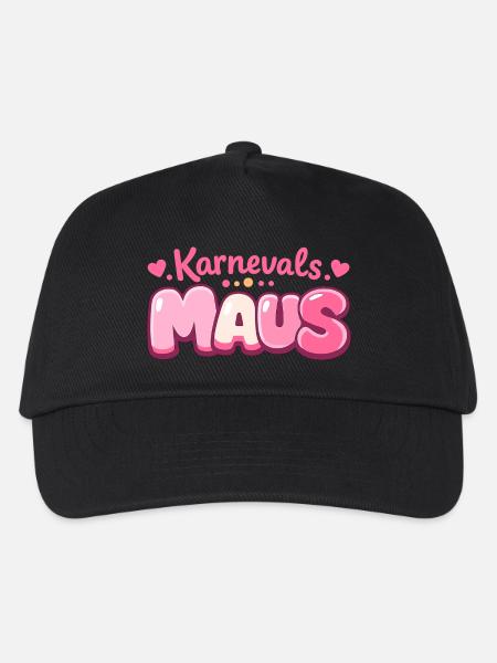 Karnevalsmaus Köln – Jeck im Fastelovend - Kinder Basecap - Schwarz