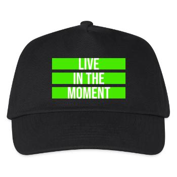 Live In The Moment Achtsamkeit Präsenz Bewusstsein - Kinder Basecap - Schwarz - Vorne