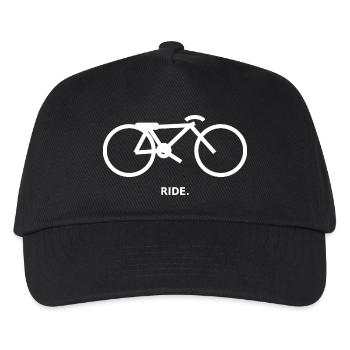 RIDE. – Minimal bike bike design - Kids’ Baseball Cap - black - Front