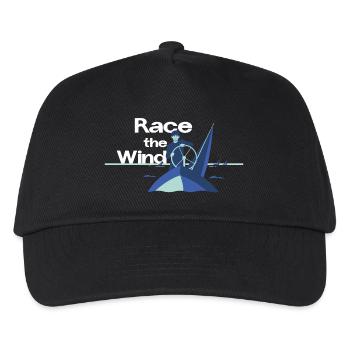 Course the Wind – Mention de l’équipe de régate - Casquette de baseball Enfant - noir - Devant