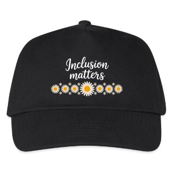 Inclusion matters with flower necklace - Kids’ Baseball Cap - black - Front