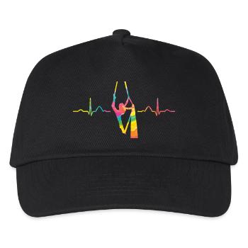 Vertical Scarf Heartbeat Aerial Acrobatics Aerial Silk - Kids’ Baseball Cap - black - Front