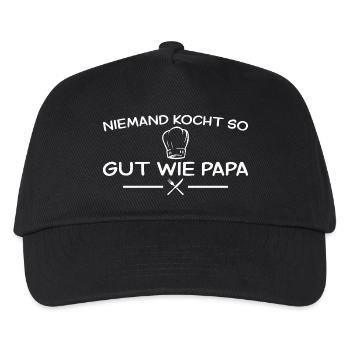 Niemand kocht so gut wie Papa – Vatertag - Kinder Basecap - Schwarz - Vorne