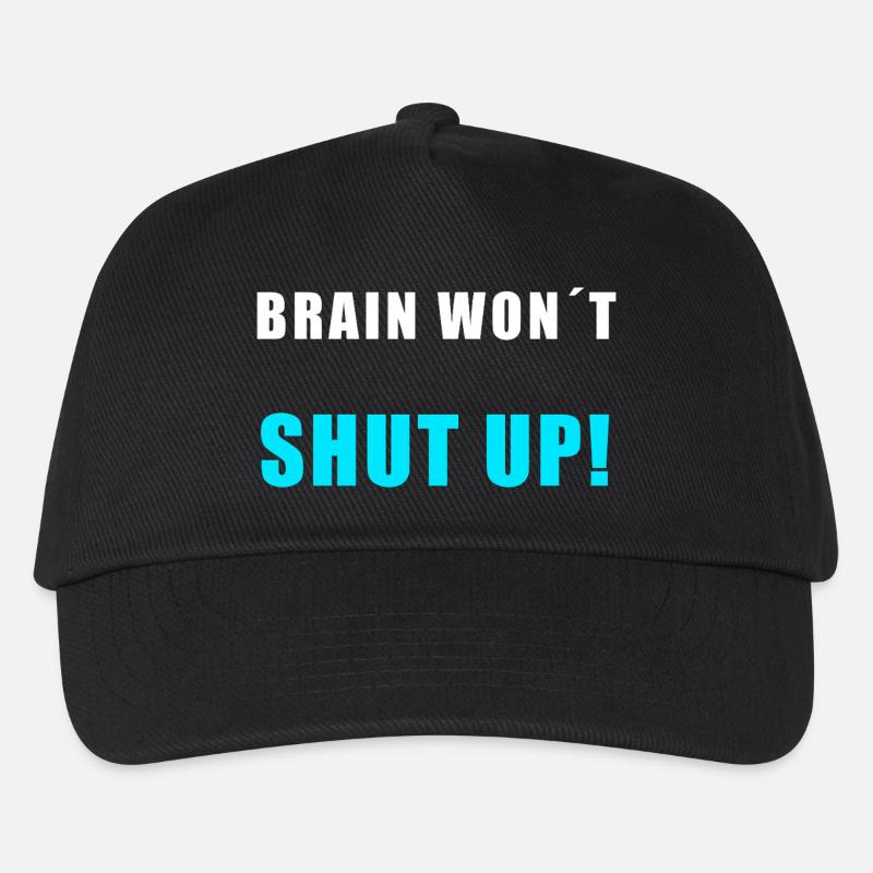 Brain Won’t Shut Up – Lustiges Overthinking Shirt - Kinder Basecap - Schwarz