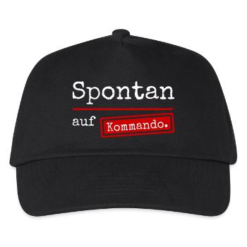 Spontan auf Kommando – Stempel - Kinder Basecap - Schwarz - Vorne