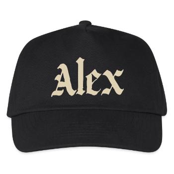 Alex Vintage Gothic Script - Kids’ Baseball Cap - black - Front
