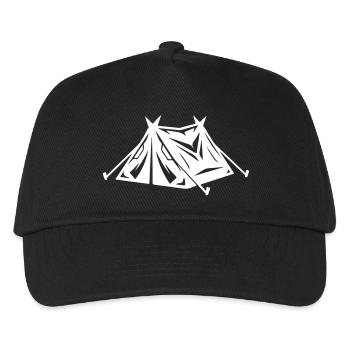 Zelt Symbol - Kinder Basecap - Schwarz - Vorne