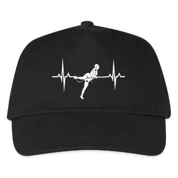 Slackline EKG Herzschlag - Kinder Basecap - Schwarz - Vorne