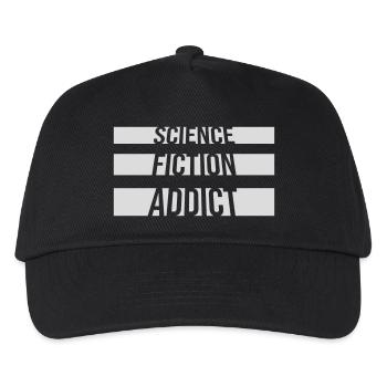 Science Fiction Addict Sci Fi Liebhaber Zitat Text - Kinder Basecap - Schwarz - Vorne