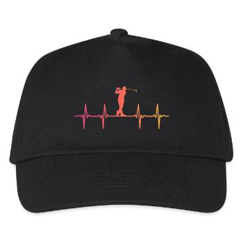 Sunset Golf Golfers Herzschlag - Kinder Basecap - Schwarz - Vorne