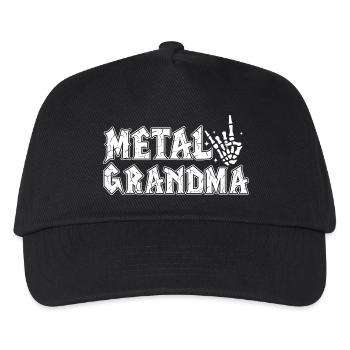 Metall-Oma Geschenk Oma Heavy Metal - Kinder Basecap - Schwarz - Vorne