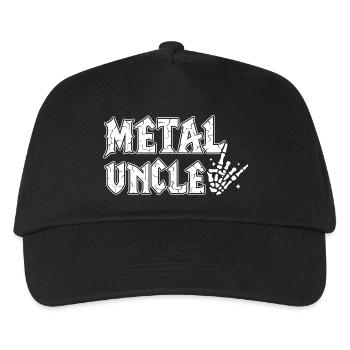 Metal Onkel Heavy Metal Geschenk für Onkel - Kinder Basecap - Schwarz - Vorne