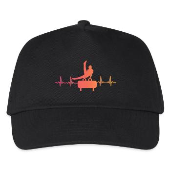 Gymnastik Sonnenuntergangs-Herzschlagturnerin - Kinder Basecap - Schwarz - Vorne