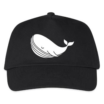 Whale silhouette minimalist sea motif - Kids’ Baseball Cap - black - Front