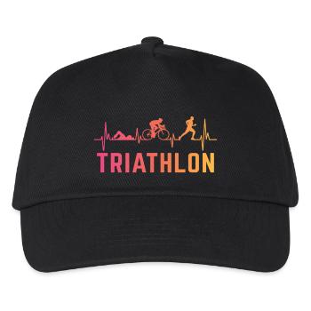 Triathlon herzschlag triathletin triathlete - Kinder Basecap - Schwarz - Vorne
