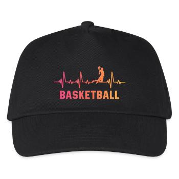 Basketball herzschlag basketballspiel - Kinder Basecap - Schwarz - Vorne
