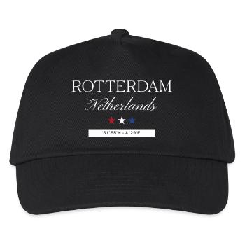 Rotterdam Niederlande Souvenir – Reise minimalist - Kinder Basecap - Schwarz - Vorne