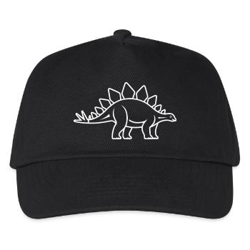 Stegosaurus Linienkunst - Kinder Basecap - Schwarz - Vorne