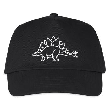 Stegosaurus Linienkunst Print - Kinder Basecap - Schwarz - Vorne