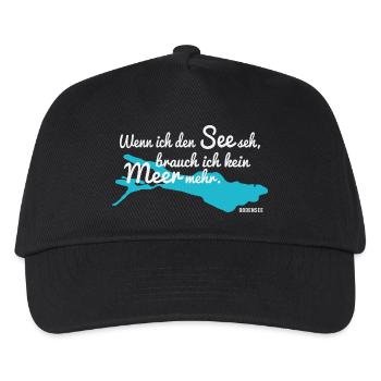 Wenn ich den See seh – Bodensee - Kinder Basecap - Schwarz - Vorne