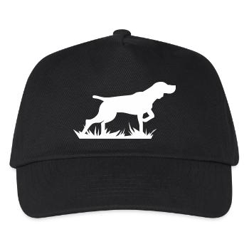 Laufender Hund im Gras - Kinder Basecap - Schwarz - Vorne