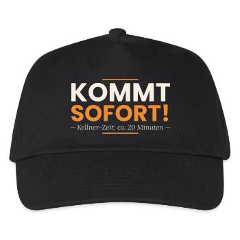 Kommt sofort! Lustiger Kellner Spruch Gastro - Kinder Basecap - Schwarz - Vorne